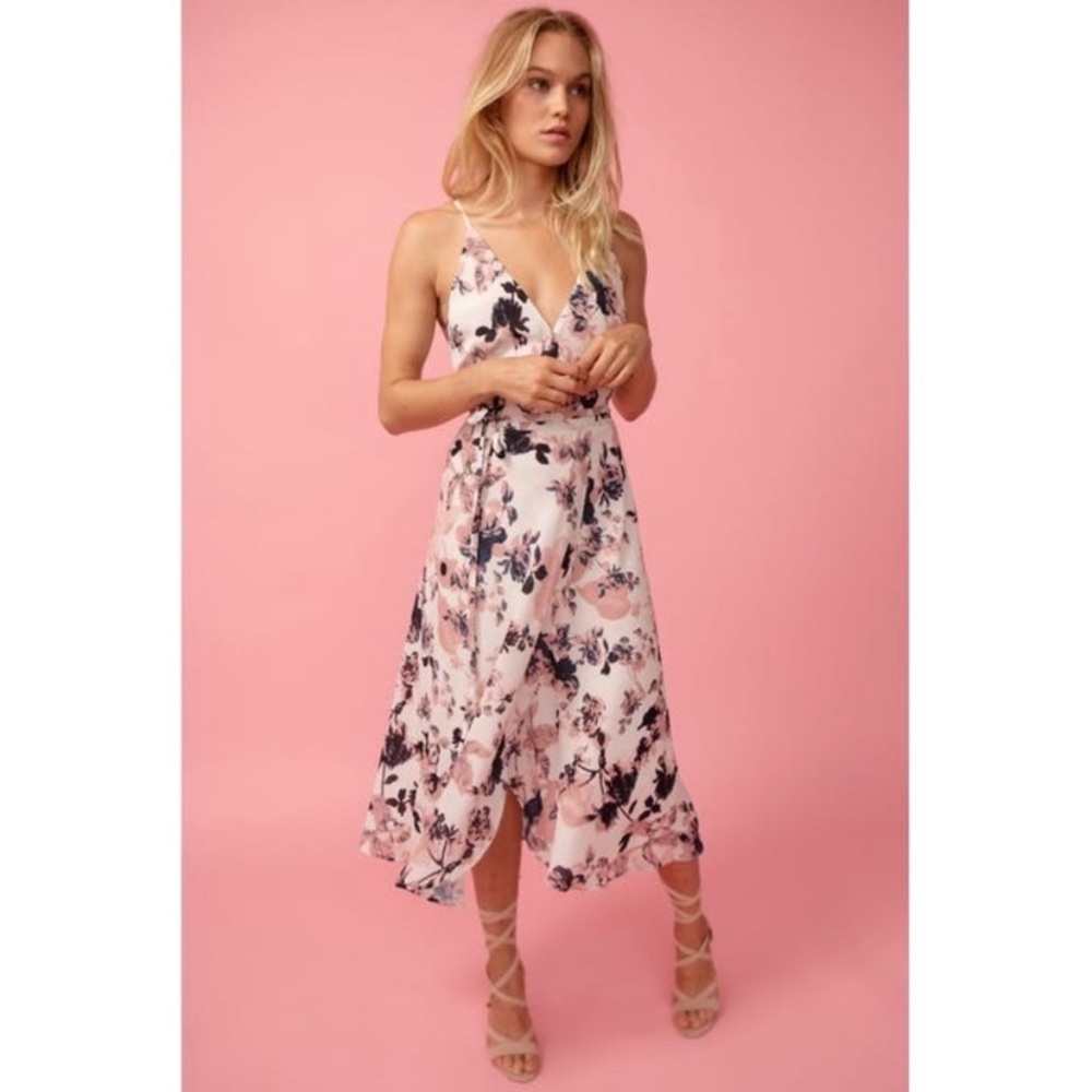 Yumi Kim Floral Midi Dress in Pink and Blue - Picture 3 of 14